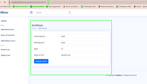 ArtBase: Relational Database Web App